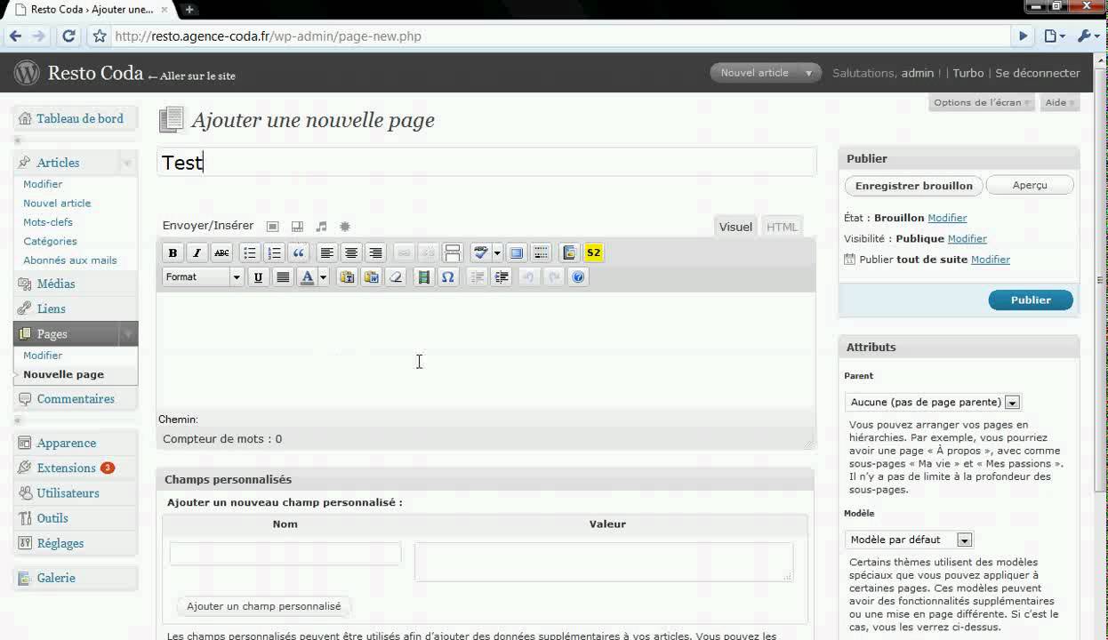 Ajout d'une page