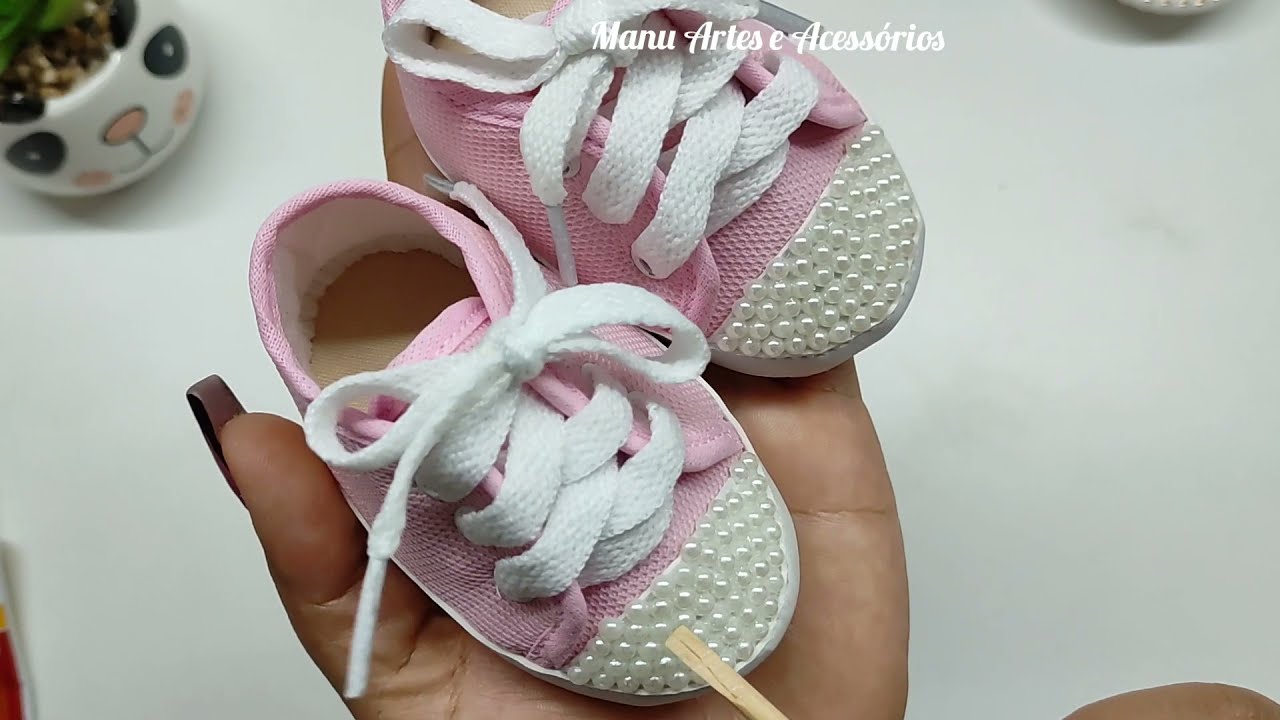 Lindo Tênis Infantil com meia pérola