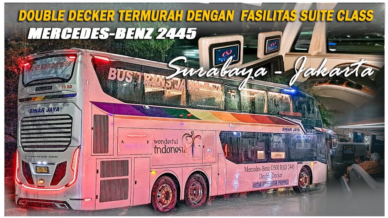HARGA DI BAWAH RATA RATA, FASILITAS MEWAH 🔥 SINAR JAYA DOUBLE DECKER | SURABAYA - JAKARTA 
