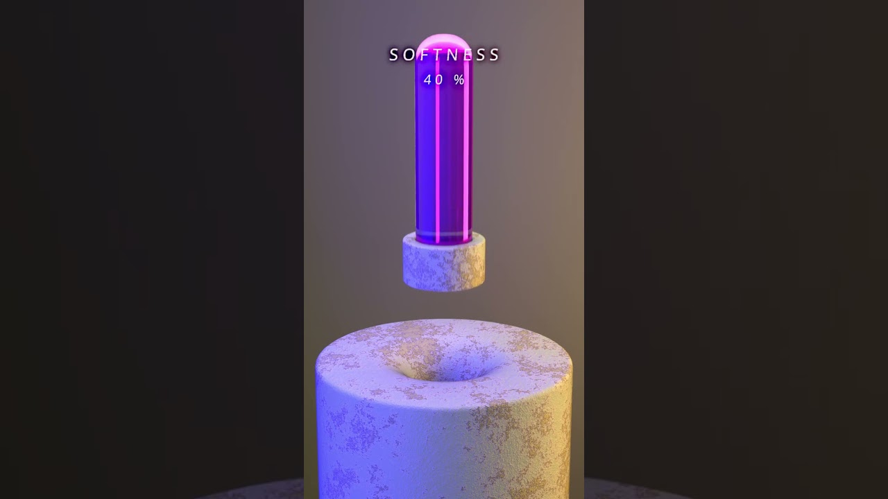 0% vs 100% Long Cylinder 3D Soft Body Simulation in Houdini