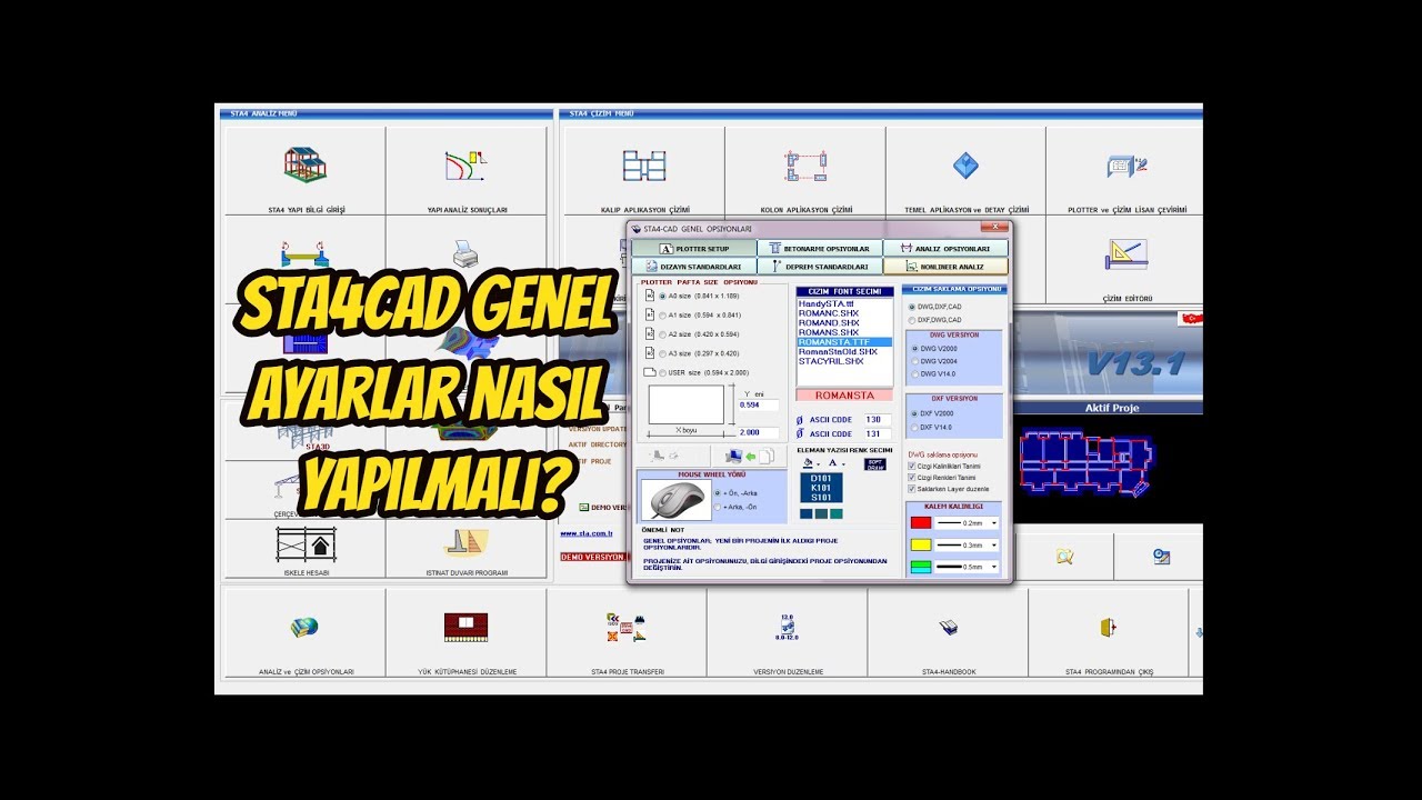 STA4CAD GENEL AYARLAR (V-02)