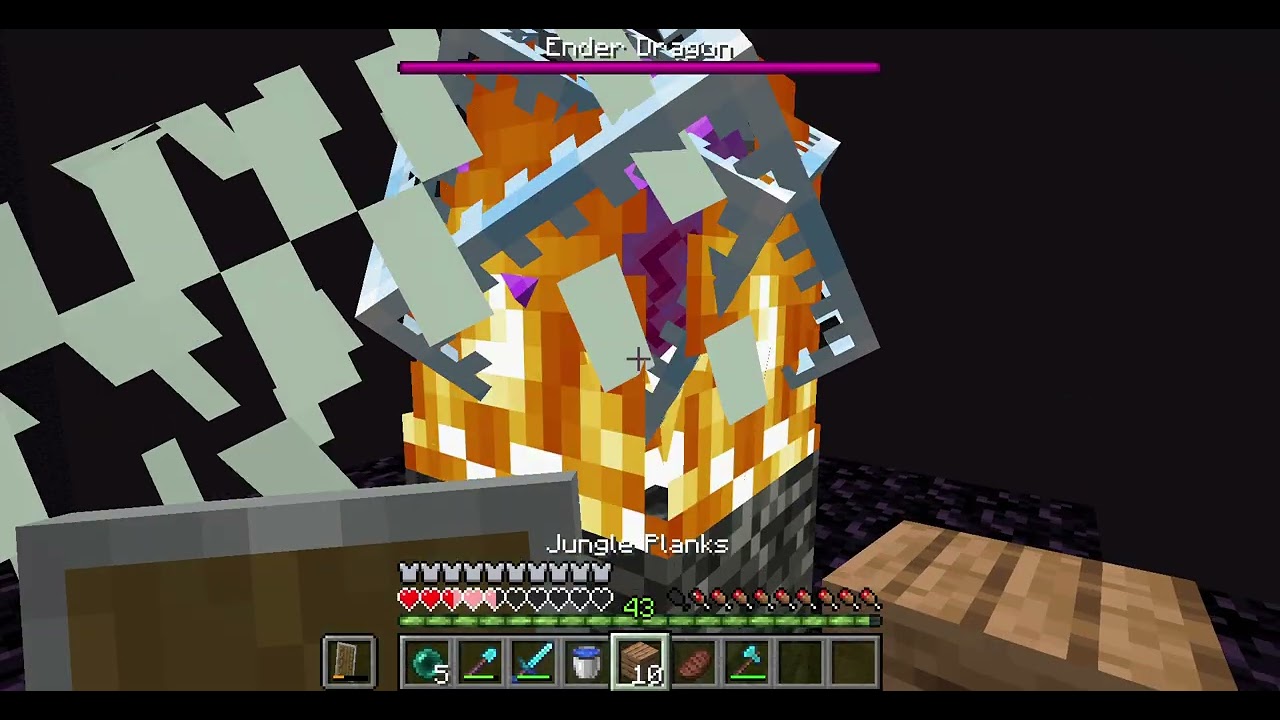 End fight part 1 in minecraft survival