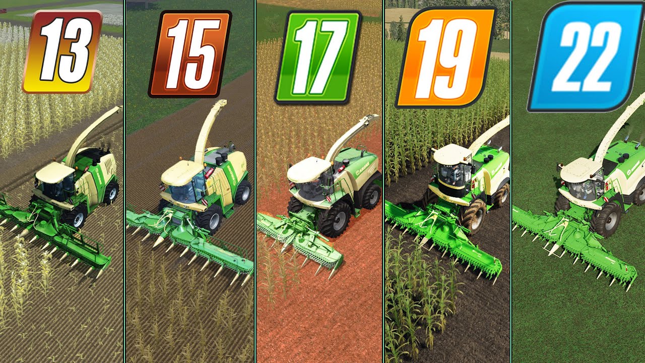 KING OF FARMING SIMULATOR 11 vs 13 vs 15 vs 17 vs 19 vs 22 !!! WHICH? KRONE BIG X and CORN HARVEST!