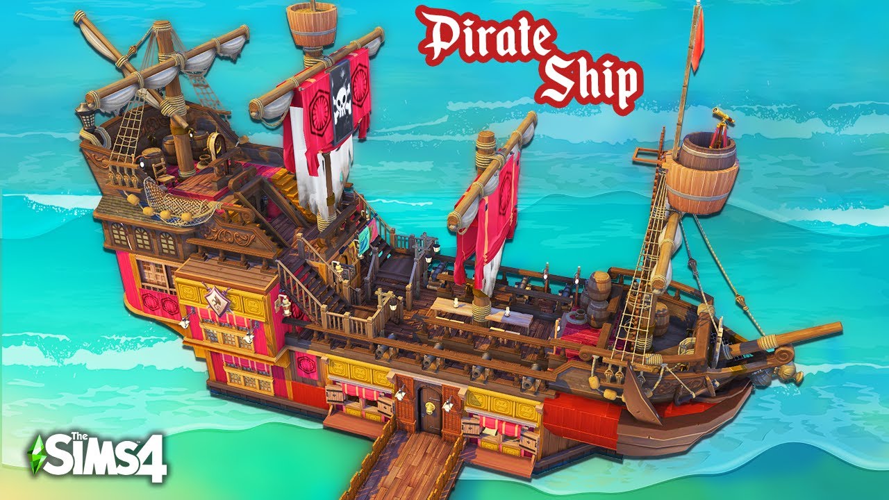 Sims 4 PIRATE SHIP [No CC] - Speed Build | Kate Emerald
