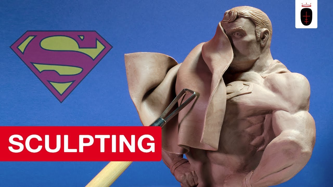 Superman sculpting tutorial, Clark Kent in oil clay.