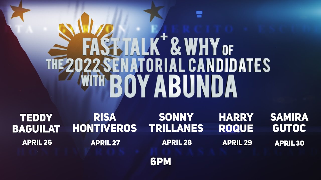 TEASER: Fast Talk+ & Why of The 2022 Senatorial Candidates with Boy Abunda