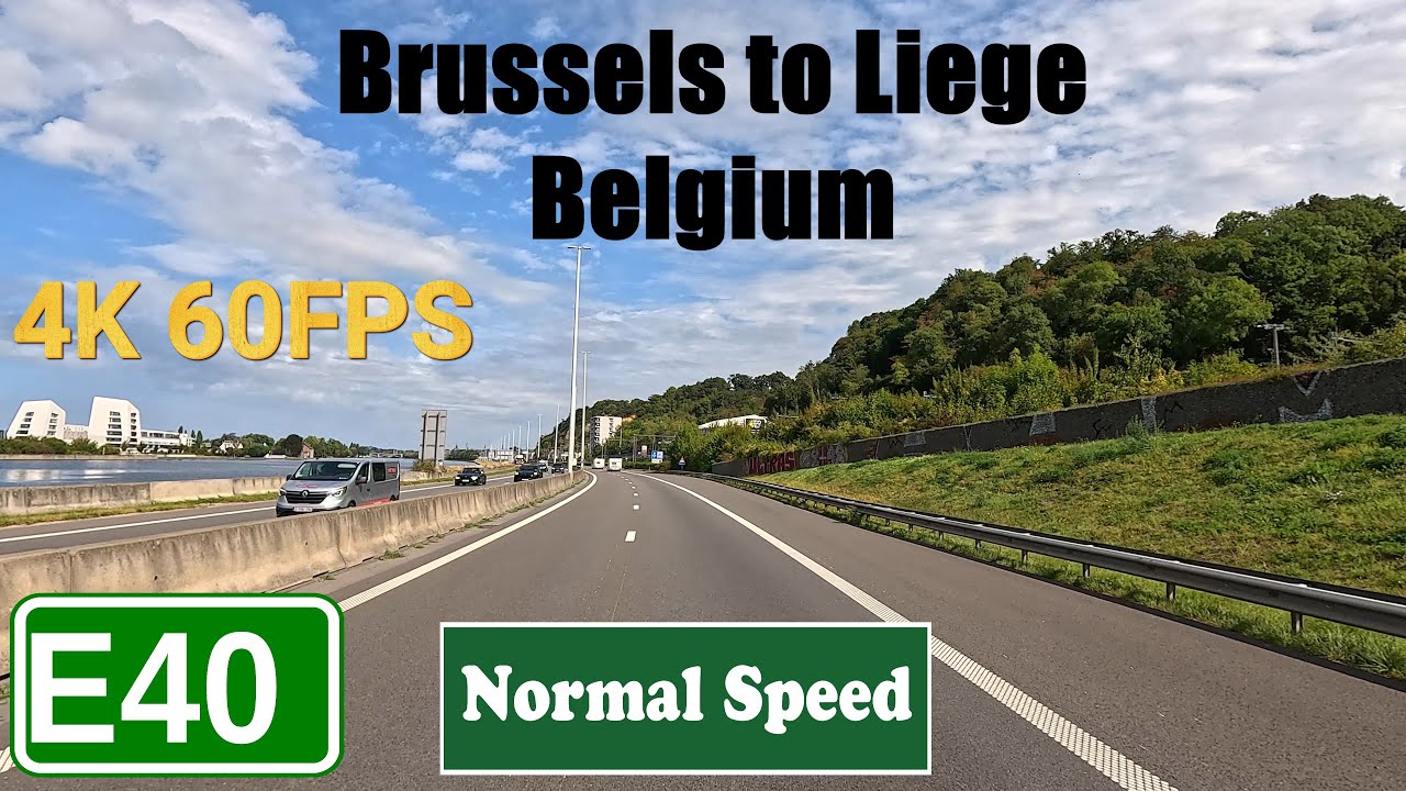 4K Brussels to Liege. Belgium. Motorway E40