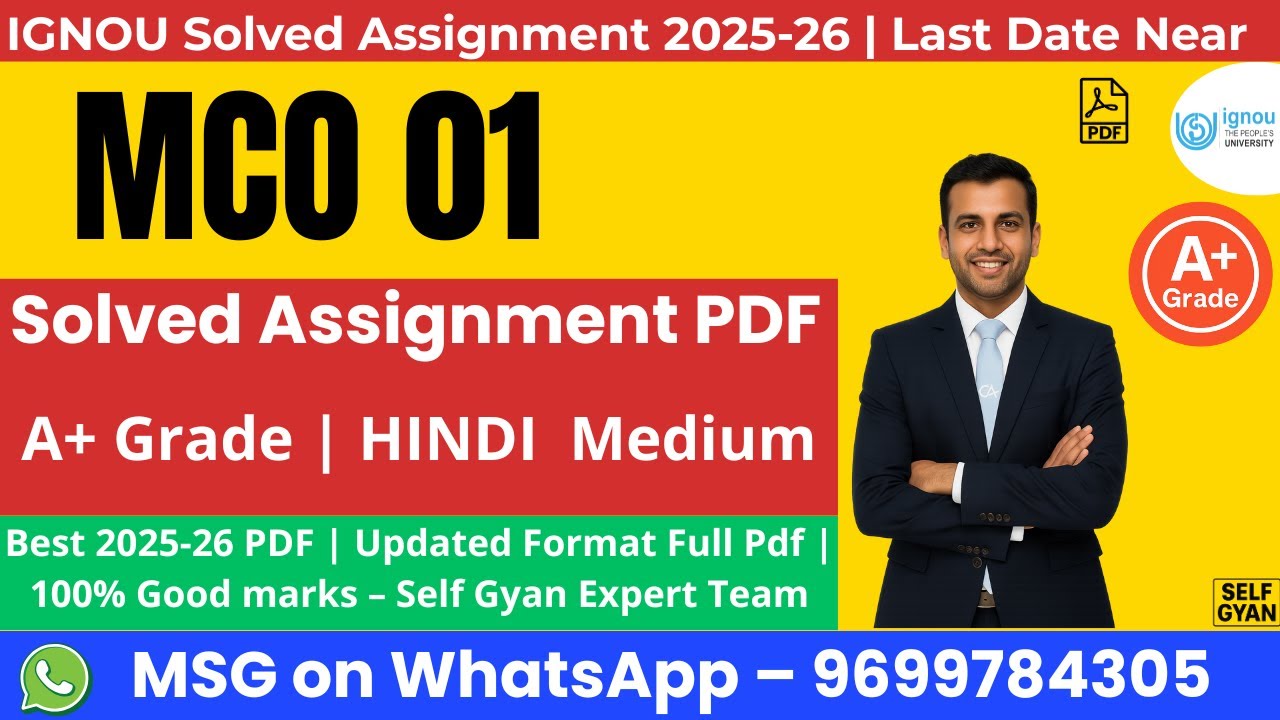 MCO 01 solved assignment 2025 in Hindi  MCOM Hindi IGNOU download.