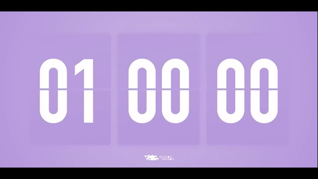 1 Hour Countdown Flip Clock Timer   Simple Beeps 🫐 🔔