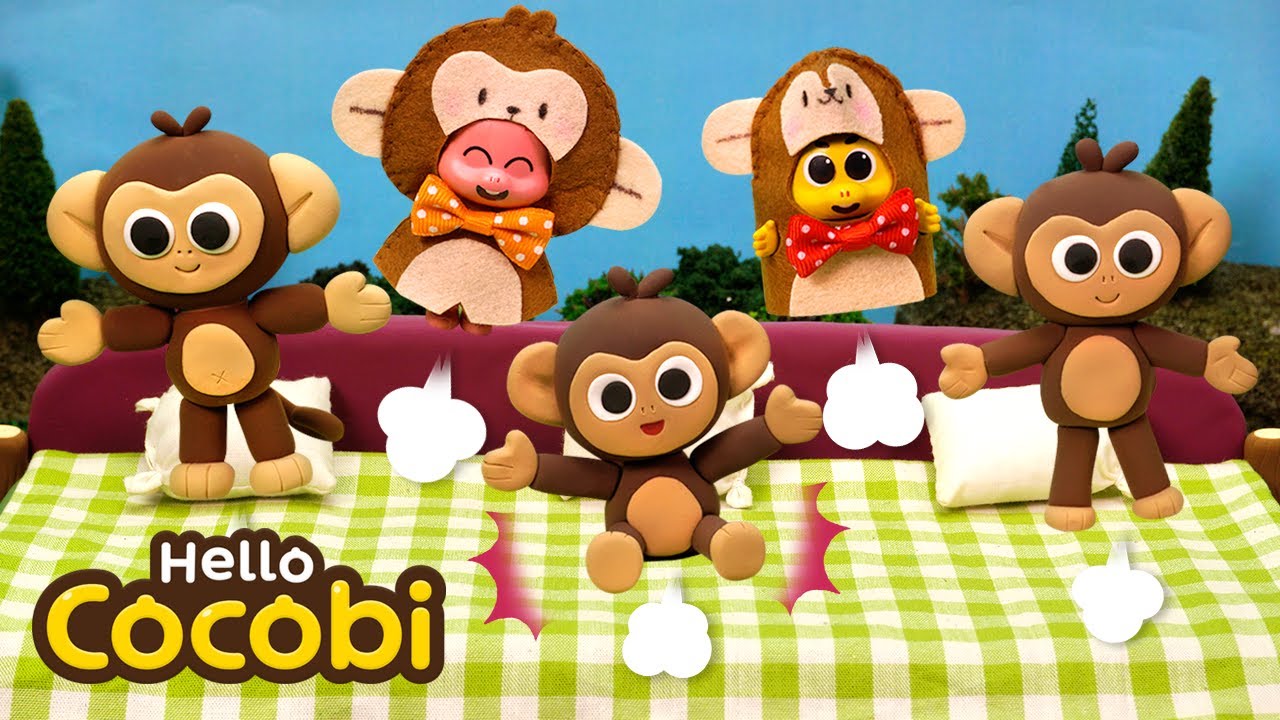 Five Little Monkeys Jumping on the Bed🙉 No More Monkeys | Nursery Rhymes & Kids Song | Hello Cocobi