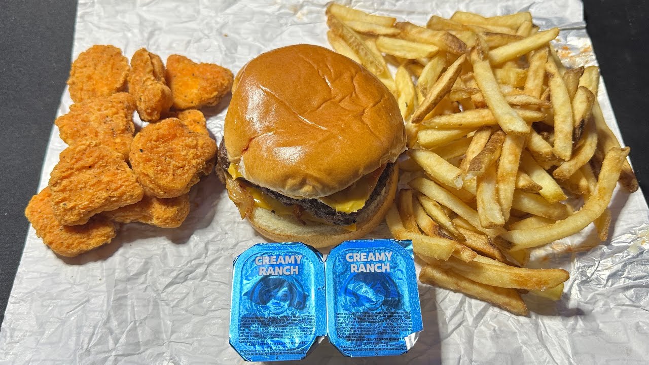 ASMR No Talking Wendys Eating Sounds Baconator Nuggets and Fries