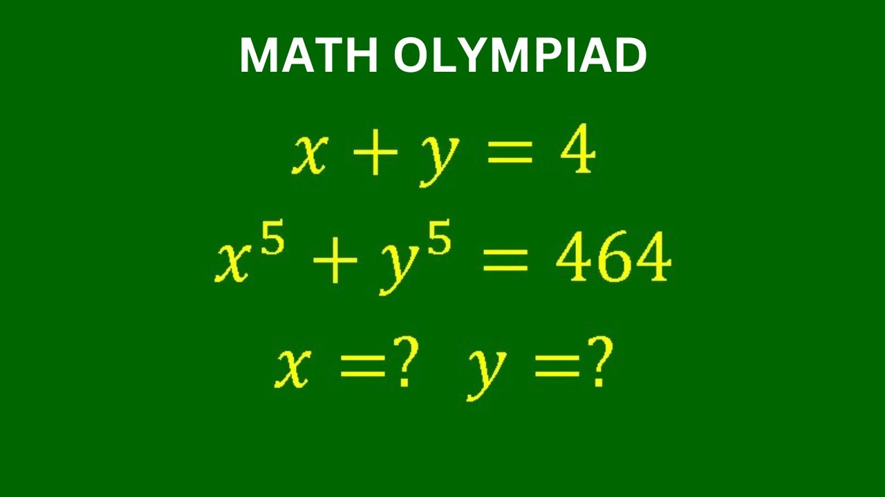 A Very Nice Math Olympiad Problem | Solve for x and y | Algebra