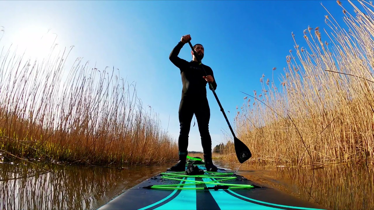 Stand up paddle (SUP) session -river of the lake Lommarn, Norrtälje Sweden.