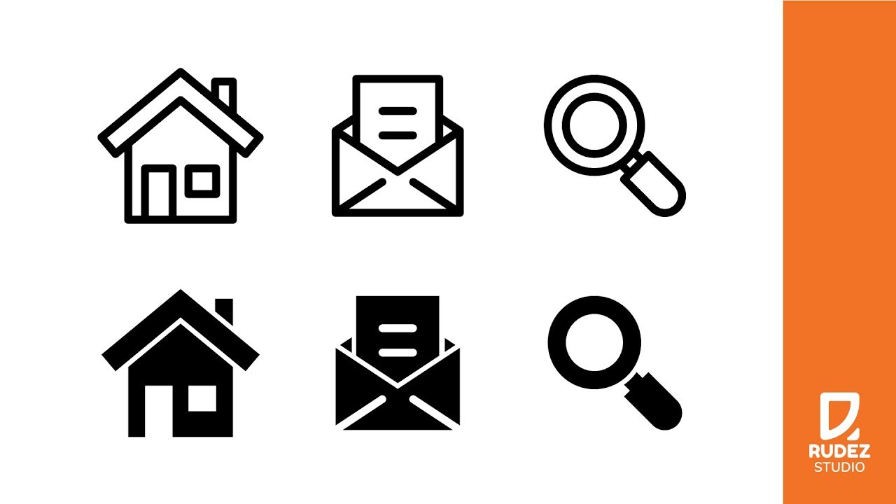 Tutorial Membuat Icon Glyph Dari Outline Style di Adobe Illustrator