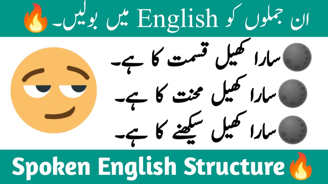 Spoken English Structure | Advance English Structure | English phrase in Urdu/English Seekhain
