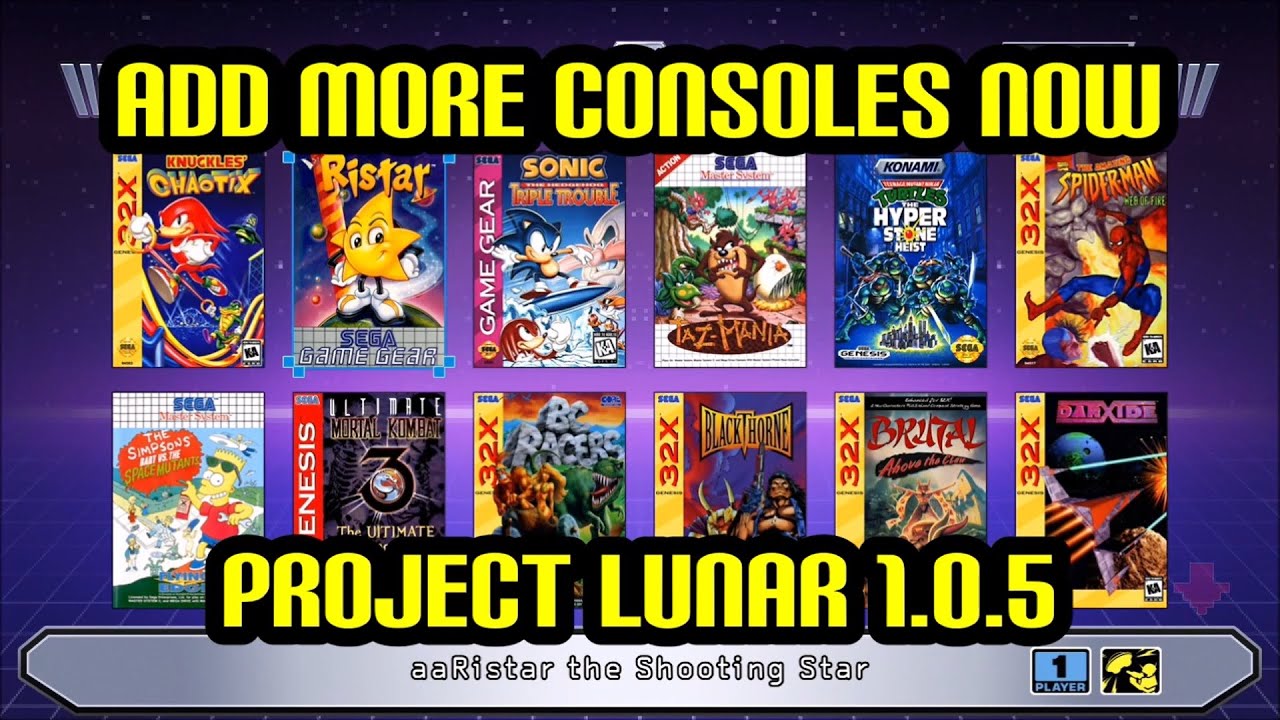 Добавьте больше игр и консолей для Sega Genesis и Megadrive Mini 32x, GG, MS с Project Lunar 1.0.5