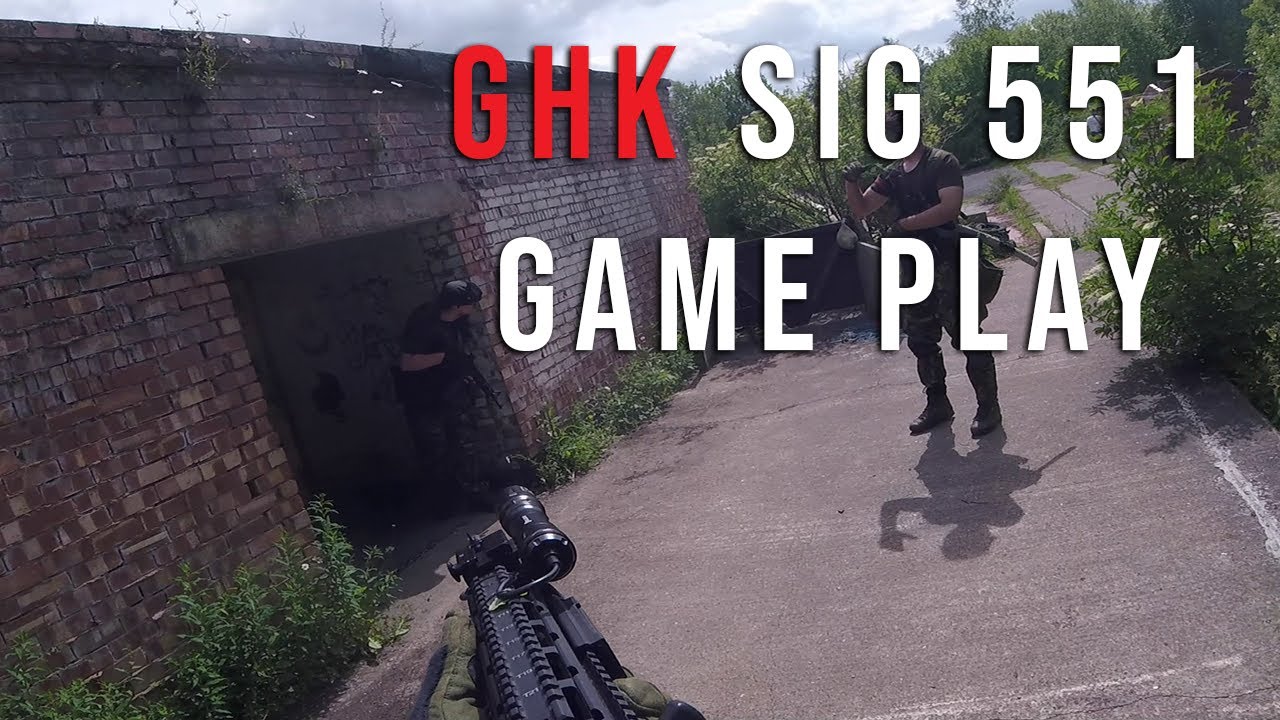 GHK SIG 551 GBBR Game Play Footage At Midlands Airsoft Wargames