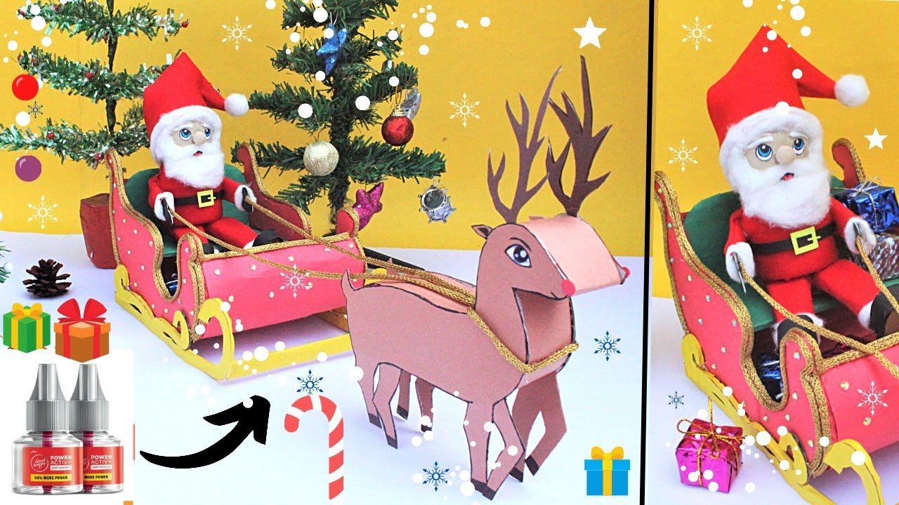 DIY : How to make Santa Claus & Sleigh from wasted materials| Christmas Decoration Ideas 2021