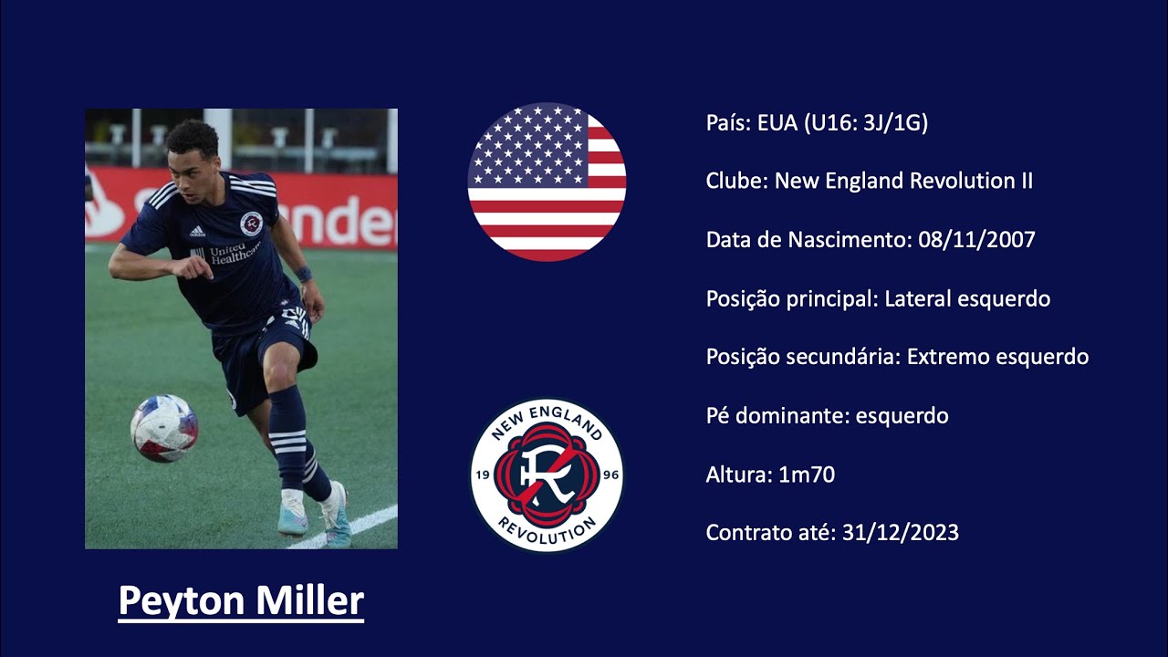 Peyton Miller | 2007 (New England Revolution | USYNT) footage as a LB
