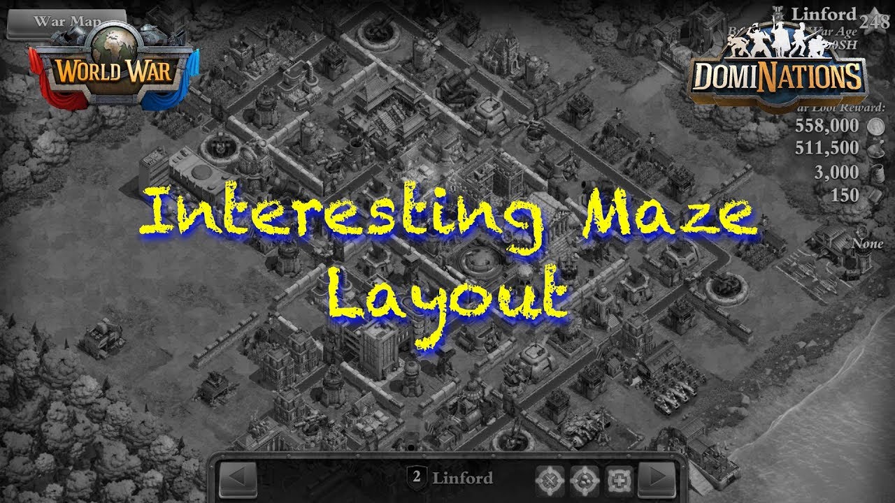 DomiNations Attack vs Linford | L248 | NLDWarforce.0SH | Spread Maze Layout | 2018.02.11