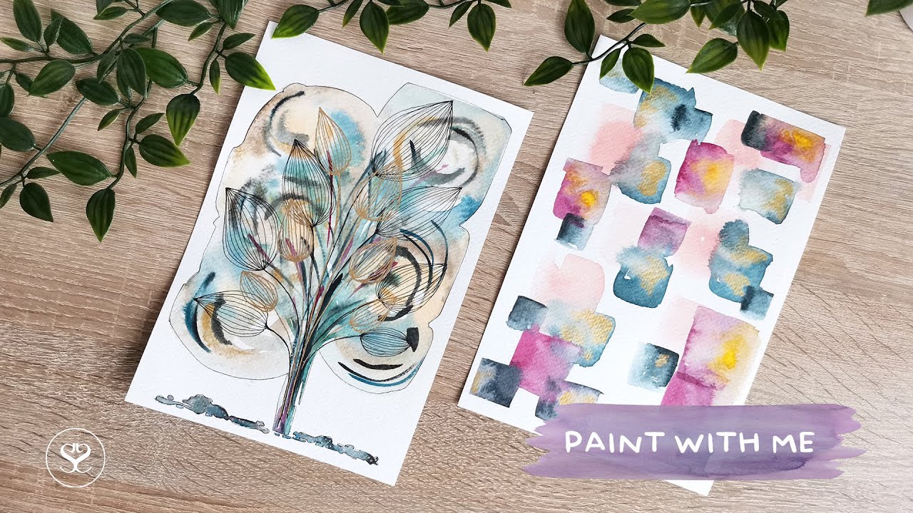 Paint with me - watercolor | long calm video relaxing [vodene boje - slikajte sa mnom]