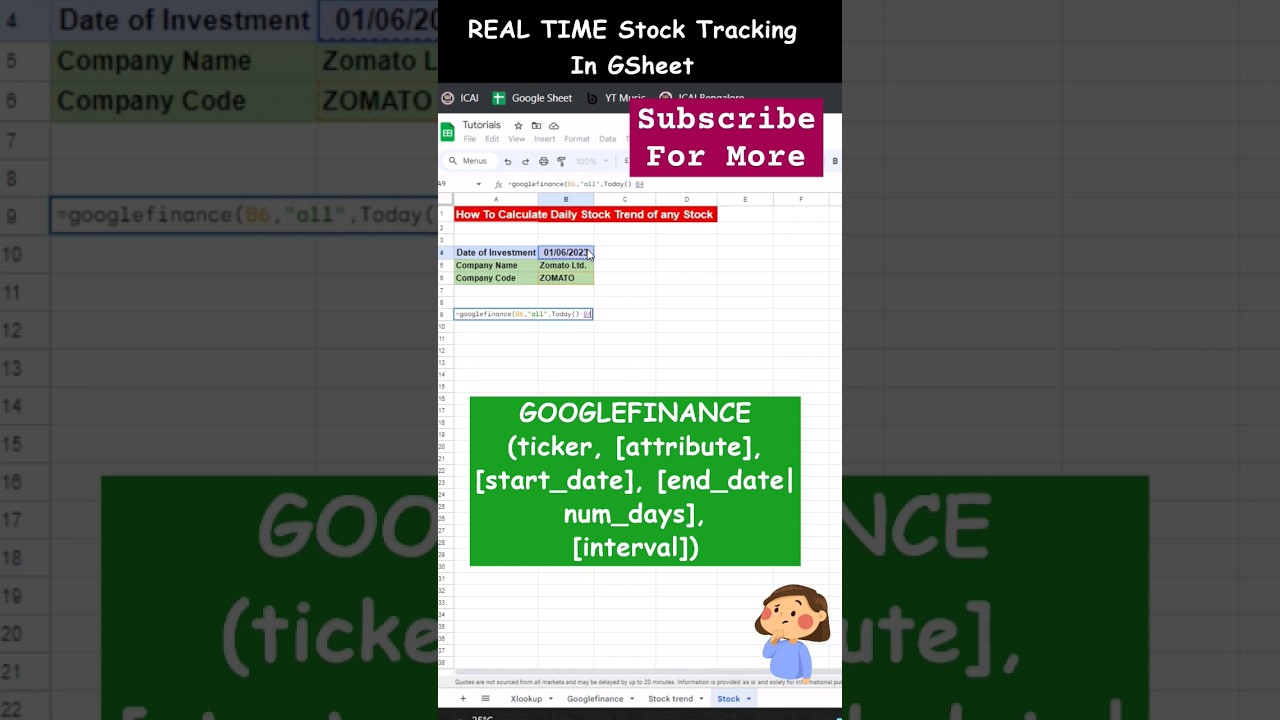 REAL TIME Stock Tracking using Google Finance | Stock Valuation | Hello Excel #viral #shorts