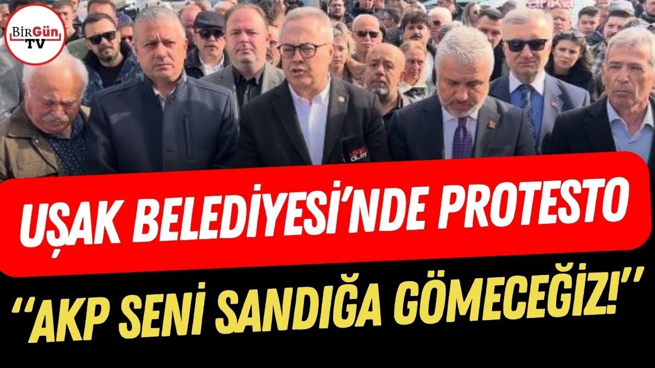 Uşak Belediyesi &ouml;n&uuml;nde CHP'lilerden operasyon a&ccedil;ıklaması! 