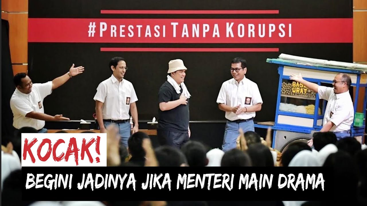 Kocak! Begini Jadinya Jika Nadiem, Erick dan Wishnutama Main Drama Antikorupsi di Depan Jokowi