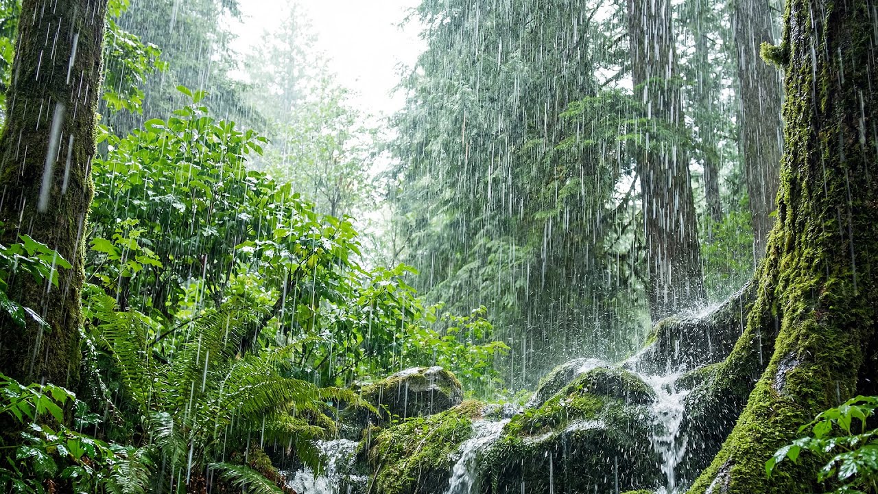 The Freshness of the Forest and Rain Sounds | White Noise for Relieving Stress, Fast Sleep