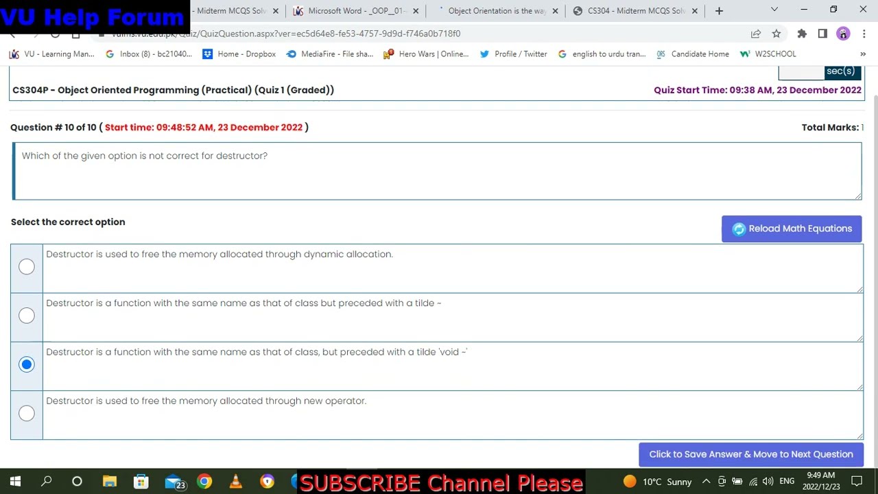 CS304P Graded quiz no1 Fall 2022||CS304P Quiz no1 Graded||CS304 Graded Quiz 2022