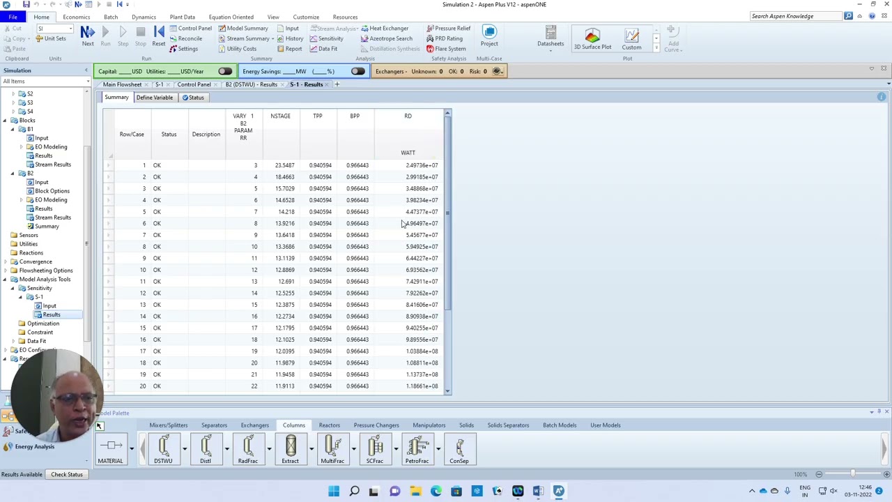 29.  Design of a Distillation Column using DSTWU  and RADFRAC in Aspen -  Updated