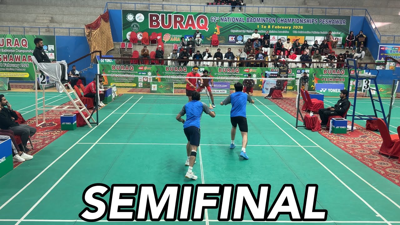 Semifinal National Badminton Championships Yasir Ali & Manan vs Larosh & Qari pakistan badminton 