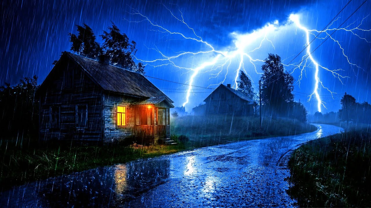 Fall Asleep in Minutes 🌧️ Heavy Rain & Thunderstorm Sounds All Night (Deep Sleep Ambience)