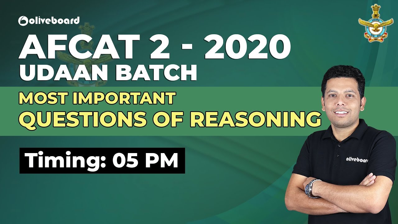 Most Important Questions of Reasoning | AFCAT 2 2020 | Udaan Batch