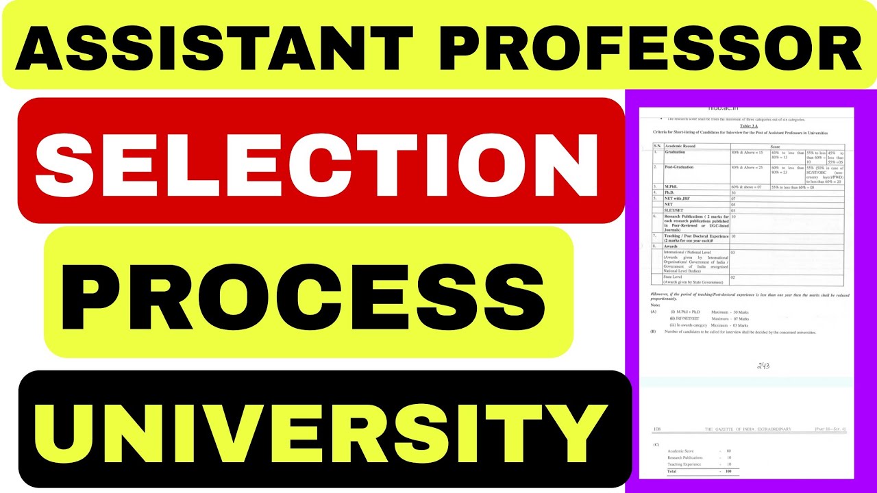 ASSISTANT PROFESSOR SELECTION PROCESS|| G.M & D.D UNIVERSITY 