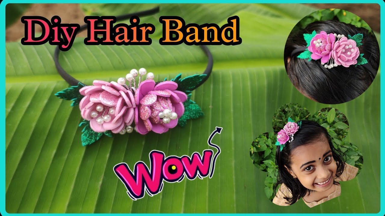 DIY Hair Band Making |#foam sheet flower making |#flower making |#foamsheetcraft |@manjuvipin |#easy