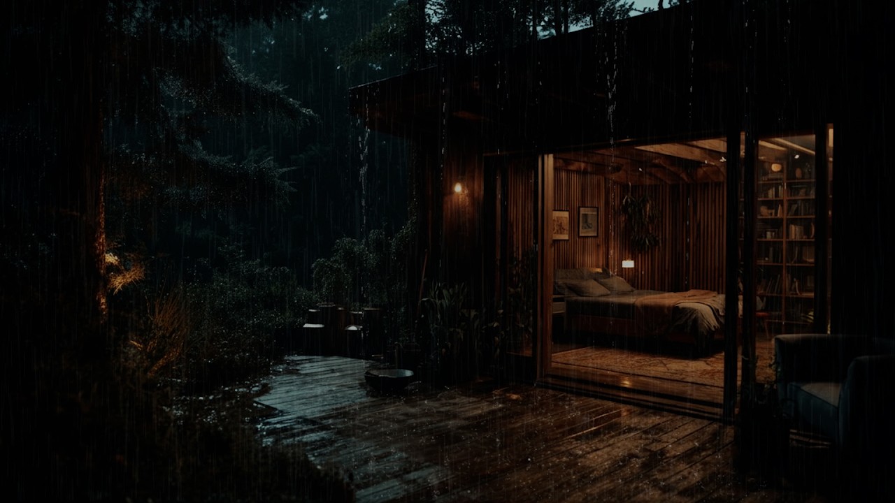 Quiet Forest Room Rain at Night | Gentle Night Ambience for Calm Sleep and Deep Rest