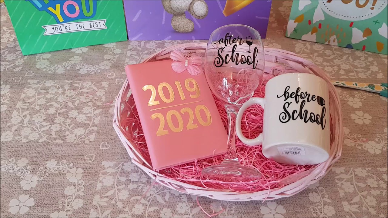 Personalised Note Book & Gift Wrapping Teachers Gift basket.
