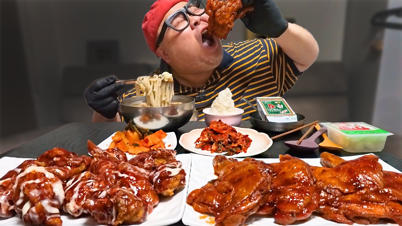 더고아재! 치밥의 정석 자메이카 통다리, 슈프림 양념치킨 먹방 🇰🇷│Seasoned Chicken, Jamaican Tongdari Mukbang Eatingshow