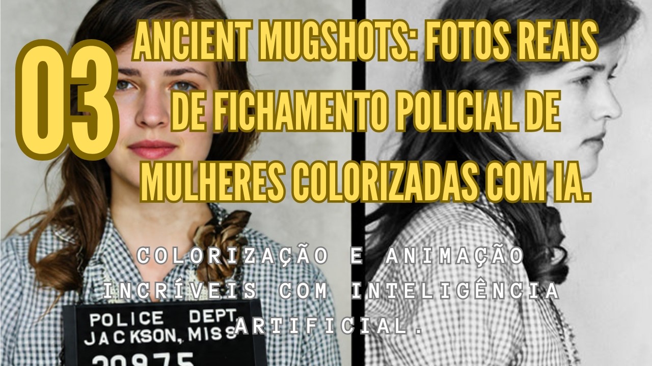 03 Ancient Mugshots: Fotos Reais de Fichamento Policial de Mulheres Colorizadas com IA