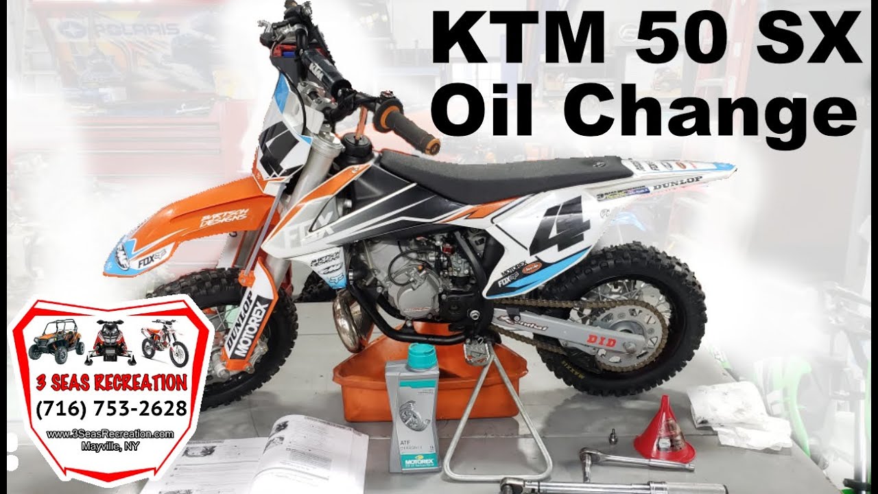 How To Change KTM 50 SX/ 50 Mini Oil, 2-Stroke Dirt Bike, Motorcycle Transmission Oil Replace