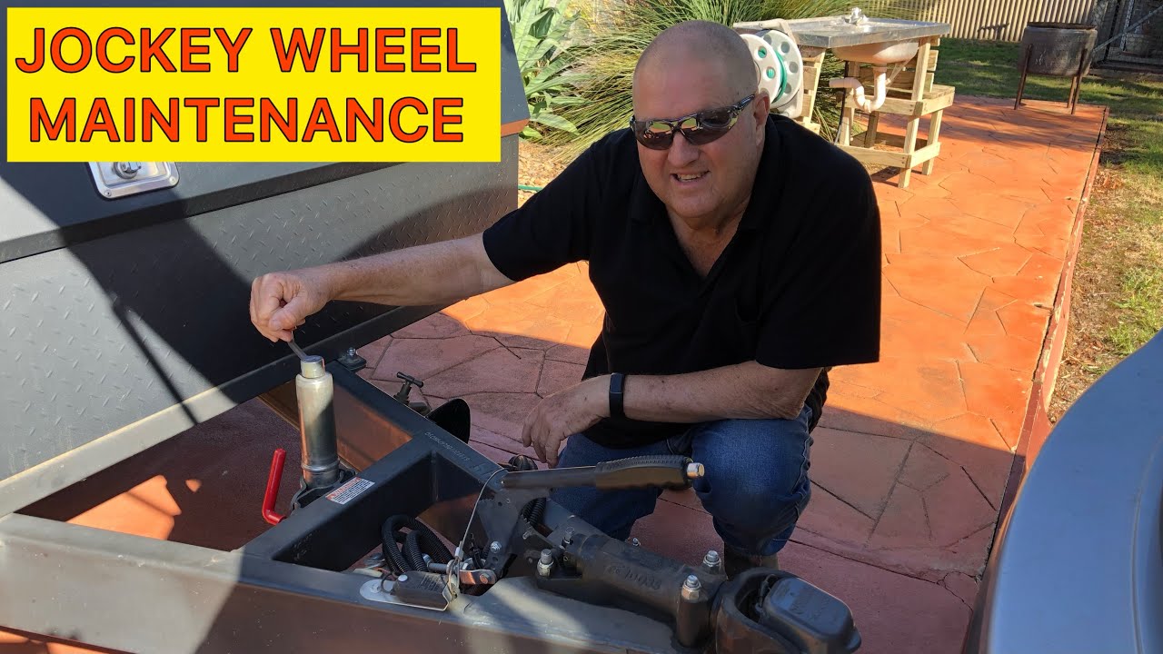 HOW TO SERVICE LUBRICATE AND MAINTAIN AN ALKO JOCKEY WHEEL ON OUR RED CENTRE CARAVAN