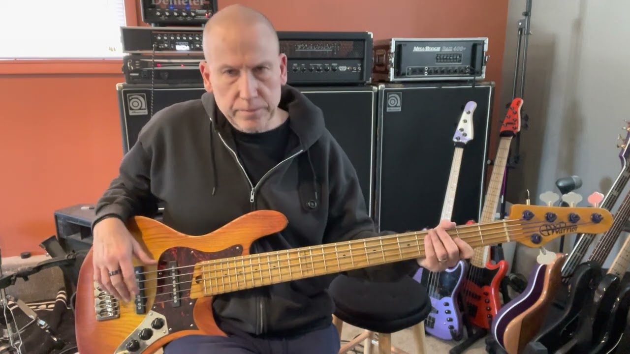 Warrior Bella 62 5-String bass (2015) Sunburst with Glockenklang 3 band preamp