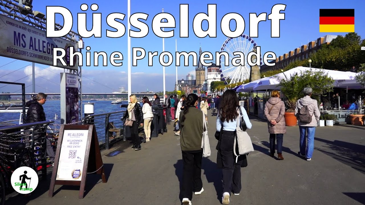 GERMANY | Beautiful sunny autumn day on Rhine Promenade D&uuml;sseldorf