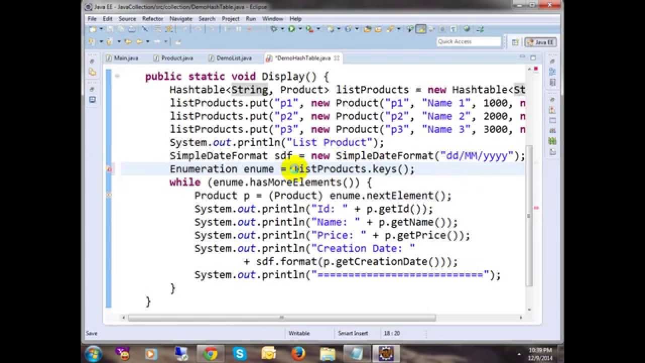 List and Hashtable in Java