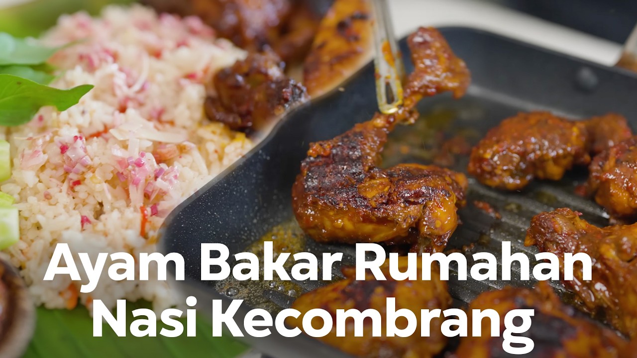 NAGIH BANGET ! AYAM BAKAR TEFLON NASI GURIH KECOMBRANG