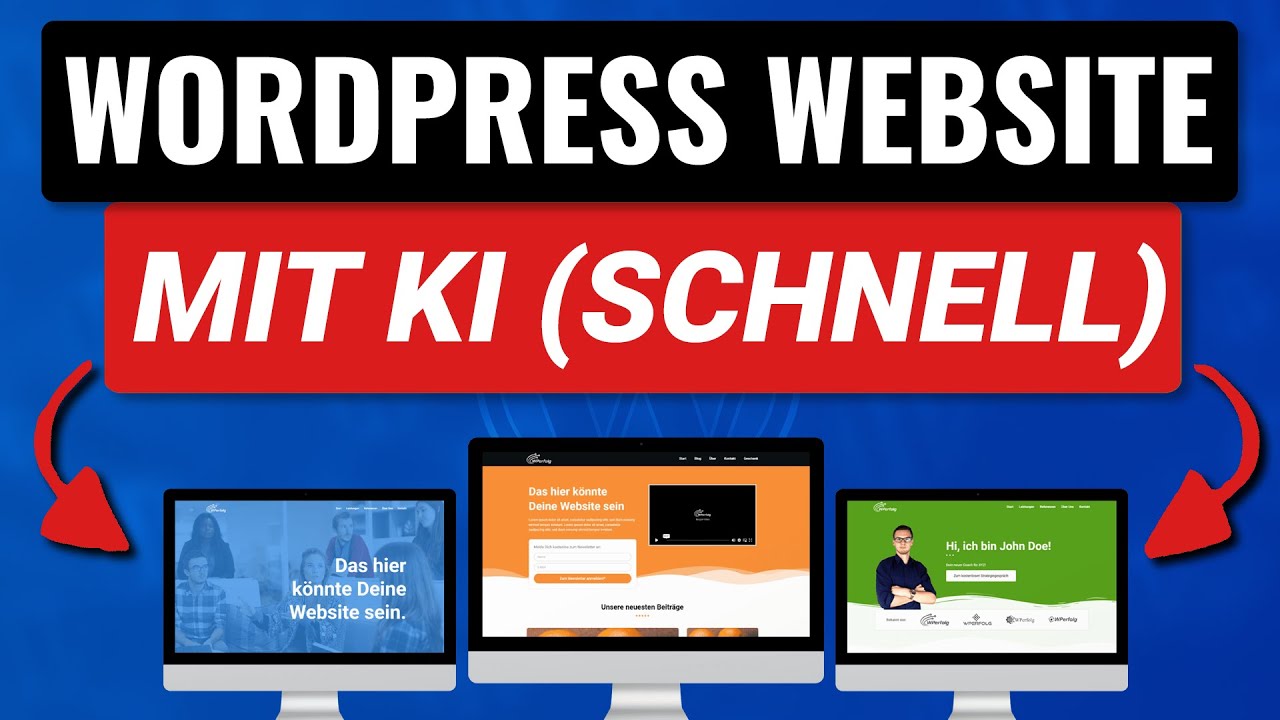 WordPress Website mit KI erstellen (2024): In 60 Sekunden mit 10Web AI Builder [Tutorial | deutsch]