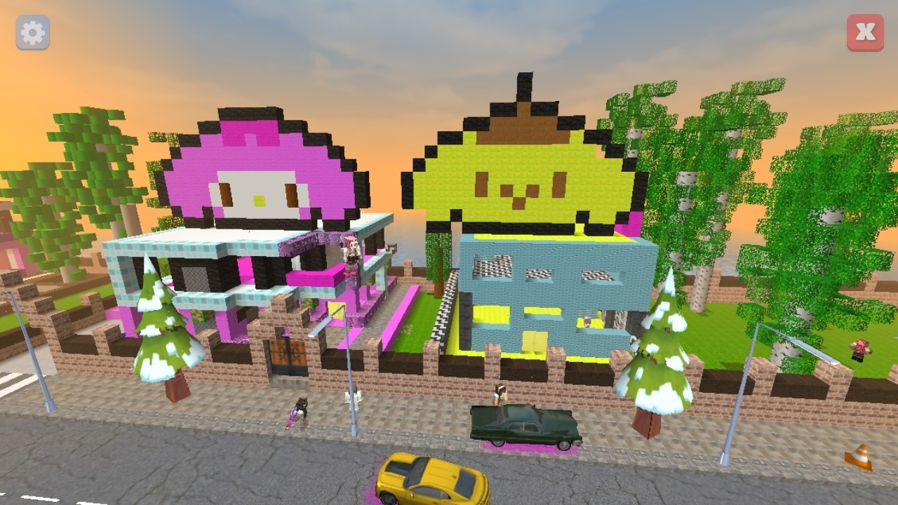 School party craft - Rumah Karakter sanrio part 4 pompom purin #minecraft #roblox #schoolpartycraft
