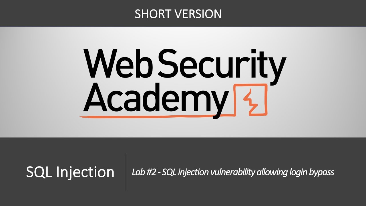 SQL Injection - Lab #2 SQL injection vulnerability allowing login bypass