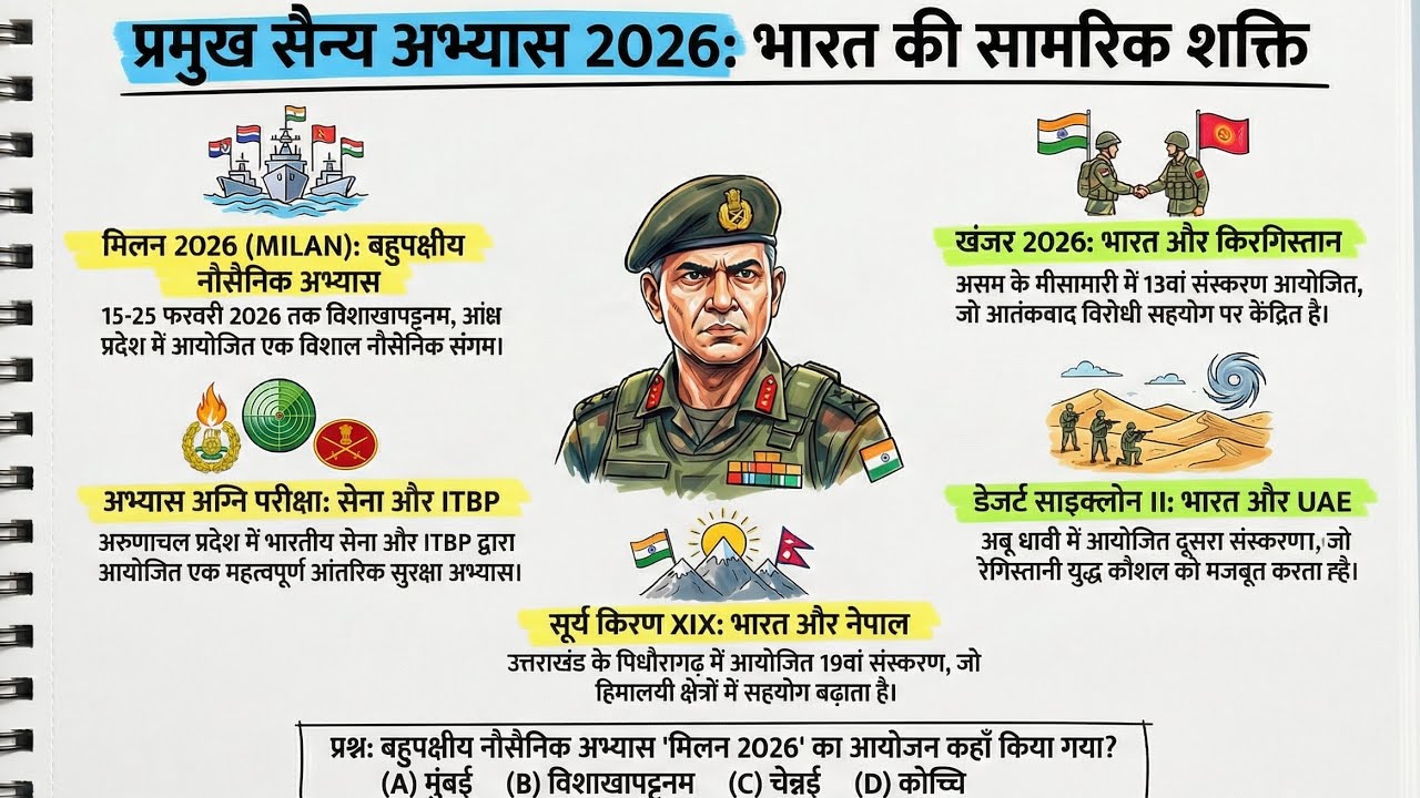युद्ध अभ्यास  Current Affairs 2026 | Military Exercise 2026 | Sainya Yudh Abhyas Uksssc NTPC Ukpsc 